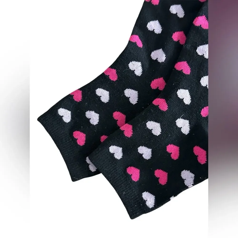 Black Heart Patterned pedicure  Socks women one size